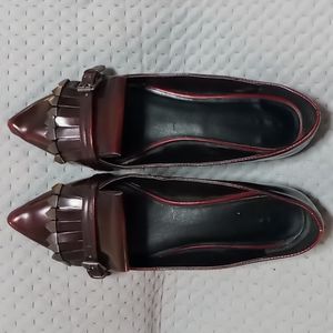 Burgundy Patent Leather Nine West Flats